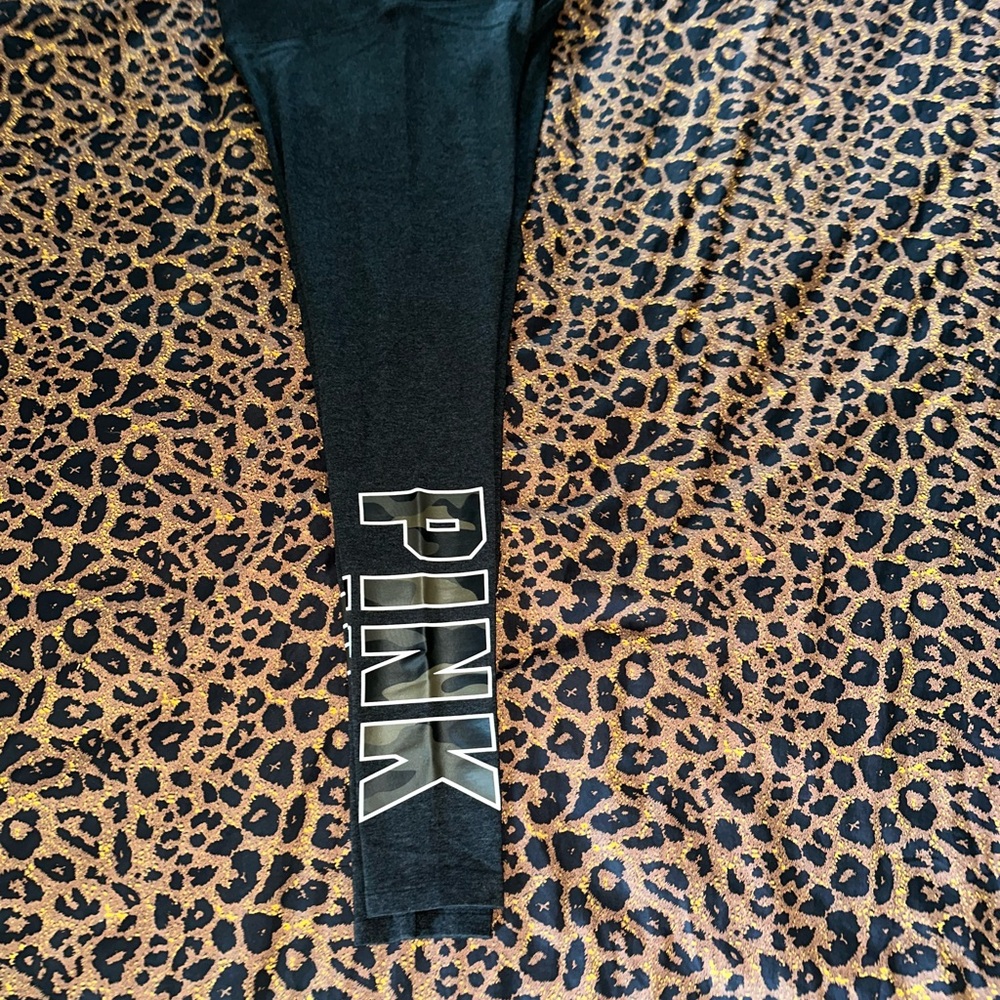 PINK Victoria's Secret Dark Gray- Camo Leggings